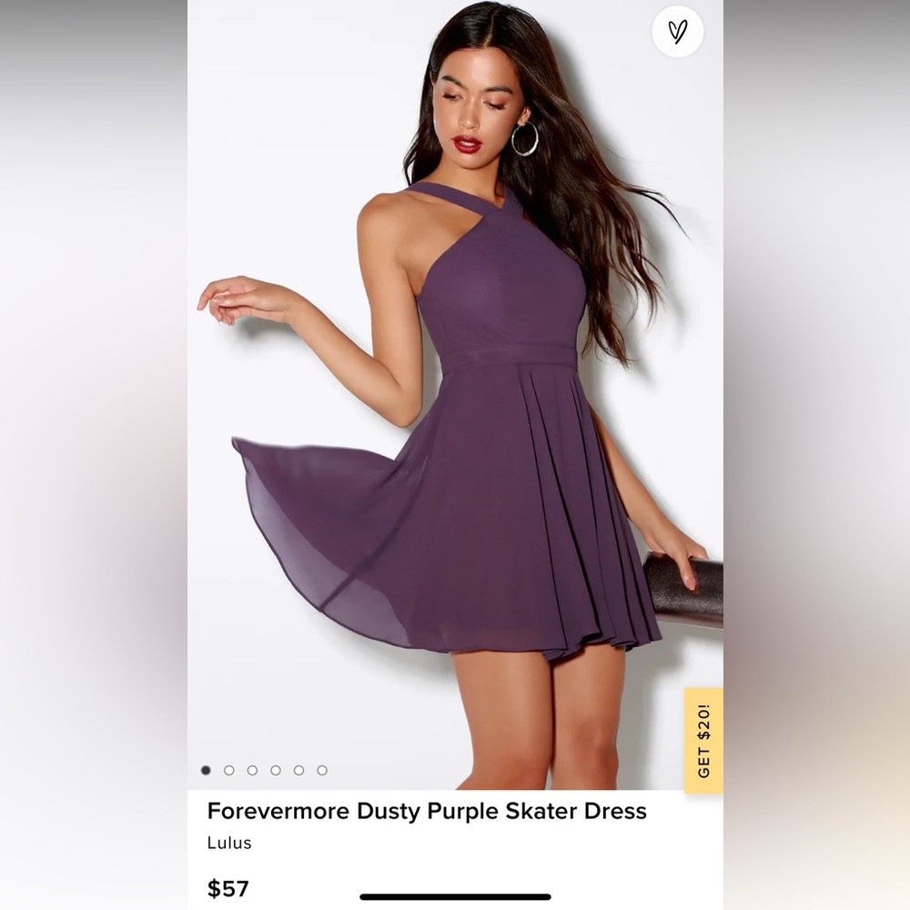 Lulus Forevermore Dusty Purple Skater Dress